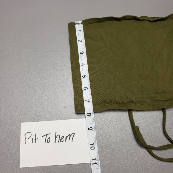 fashion nova open back army green strapless tube top women's size medium - Picture 3 of 8